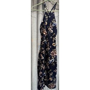 Rebecca‎ B Womens Floral Maxi Dress Sz 6 Boho Halter w/gold ring detail slit NWT